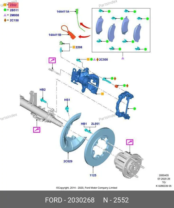 Суппорт задний левый Ford Transit Tr14 2030268 REPAIR — BK31 2553 AB 2030268
