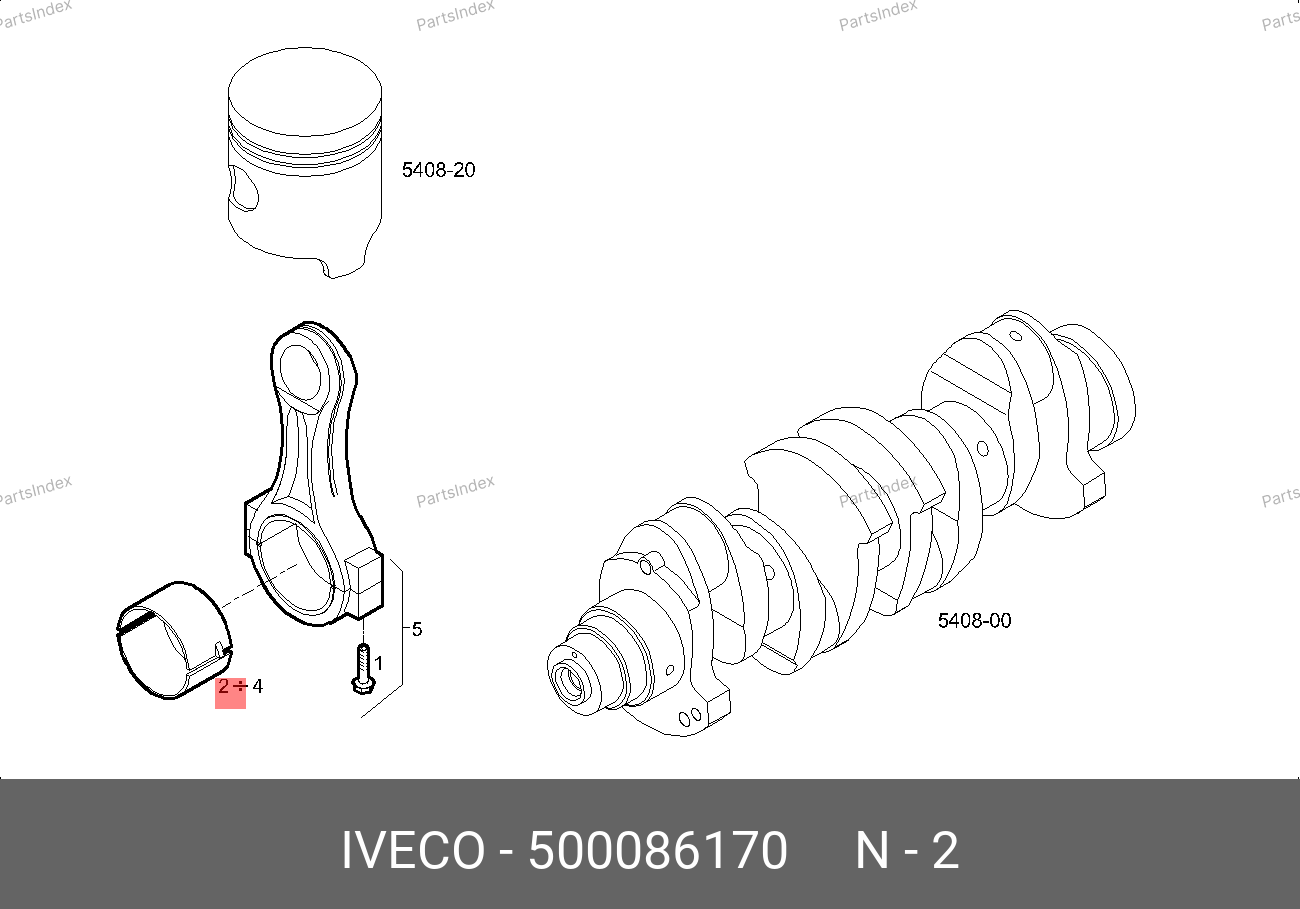 Вкладыши шатунные STD (Евро-6), (2 шт. в к-те) — IVECO 500086170 — 500086170