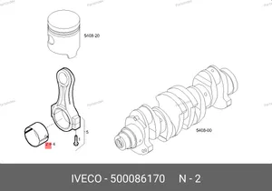 Вкладыши шатунные STD (Евро-6), (2 шт. в к-те) 500086170 IVECO — 500086170