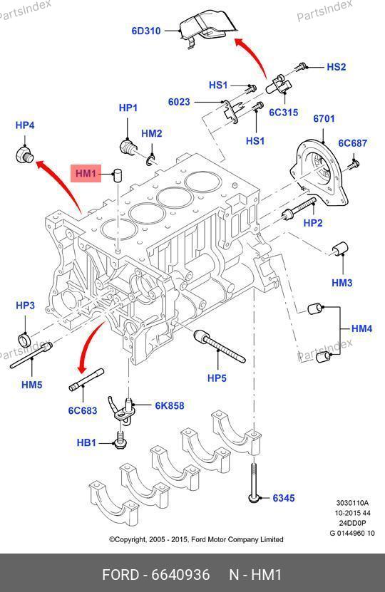 Втулка направляющая ГБЦ 2.2/2.4 (на блок) W700545 S300 — FORD 6640936 — 6640936