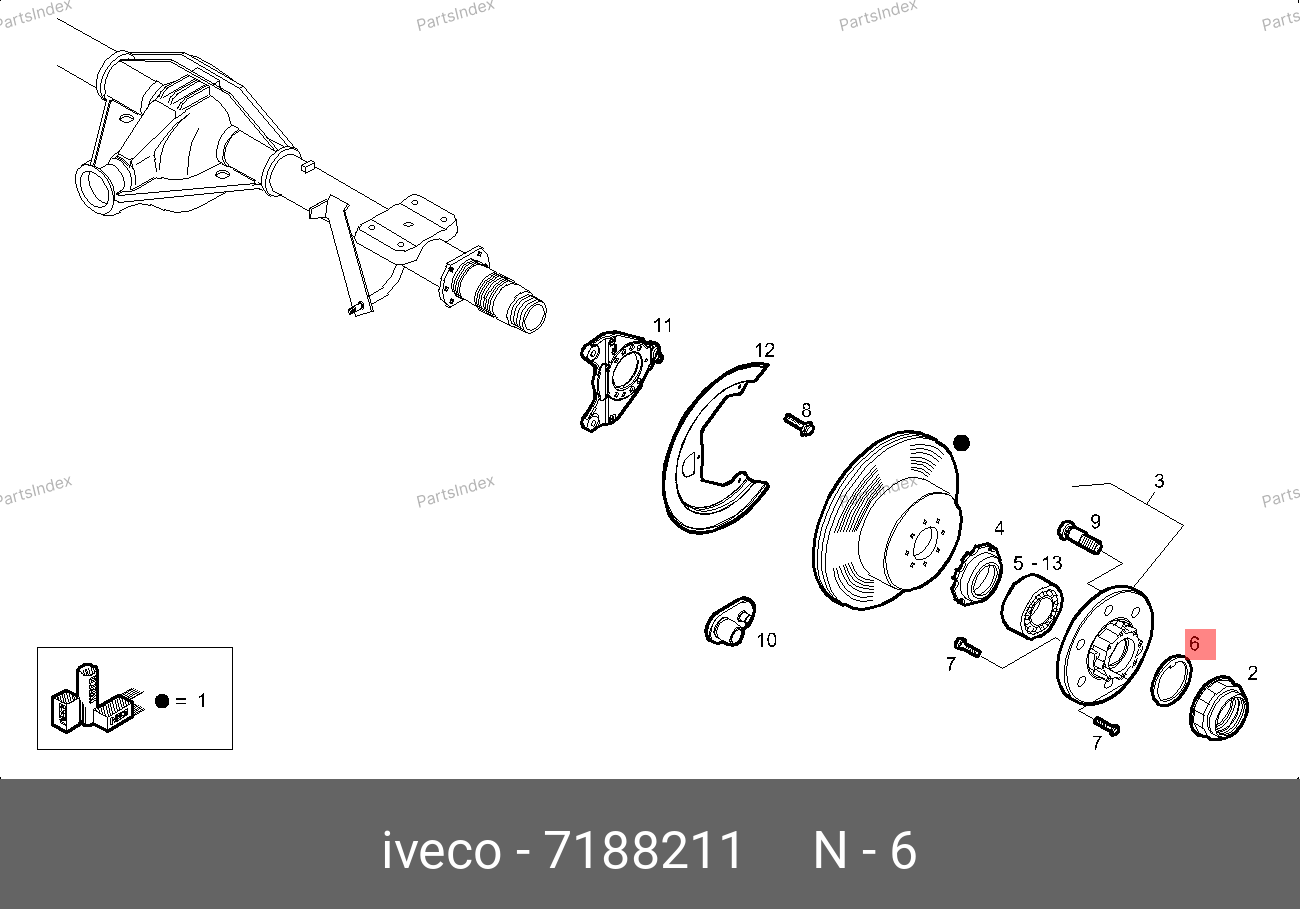 Кольцо стопорное задней ступицы — IVECO 7188211 — 7188211