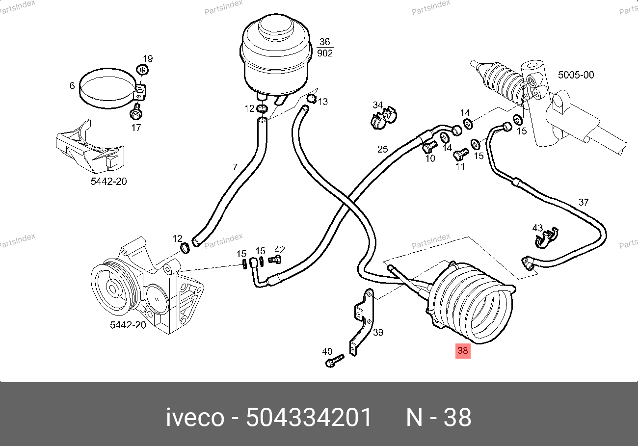 Трубка ГУРа (змеевик) — IVECO 504334201 — 504334201