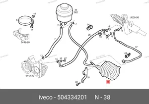 Трубка ГУРа (змеевик) 504334201 IVECO — 504334201