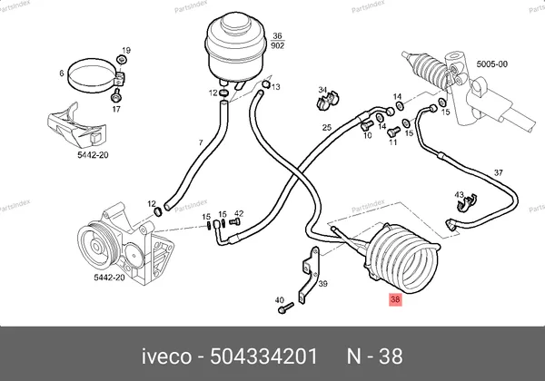 Трубка ГУРа Iveco Daily (змеевик) 504334201 IVECO — 504334201