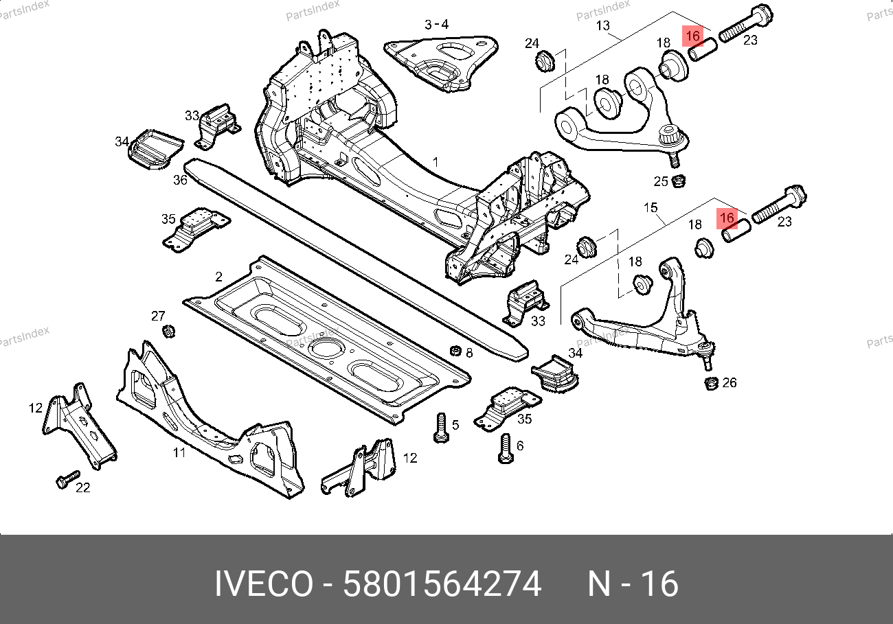 Втулка сайлентблока переднего рычага — IVECO 5801564274 — 5801564274
