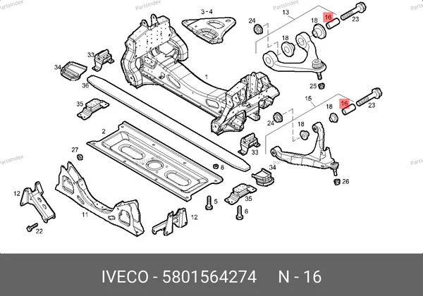 Втулка сайлентблока переднего рычага 5801564274 IVECO — 5801564274
