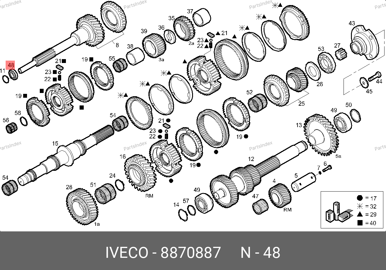 Подшипник КПП первичного вала (5МКПП) — IVECO 8870887 — 8870887