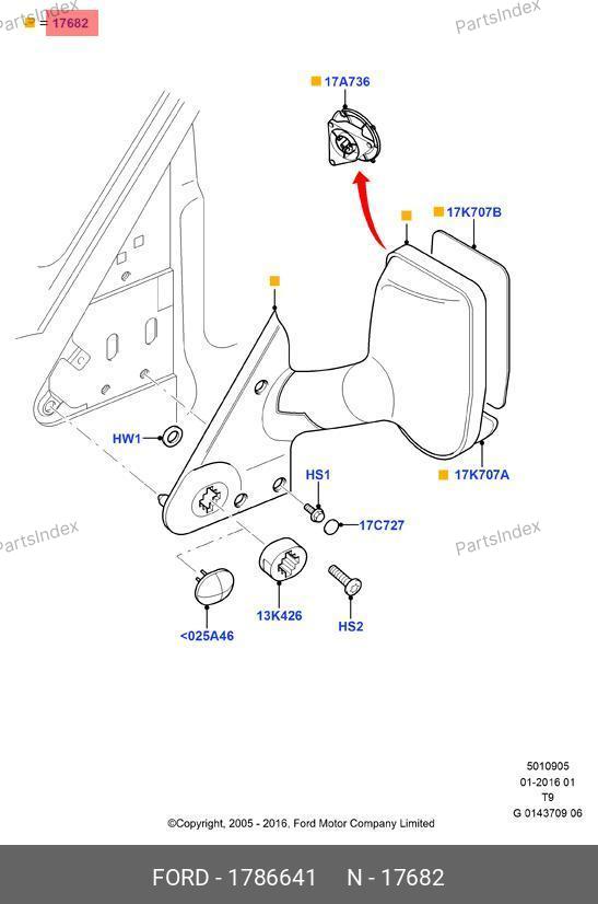 Зеркало с подогревом левое TR 06-12 г. — AVM AVM 1786641 — AVM 1786641