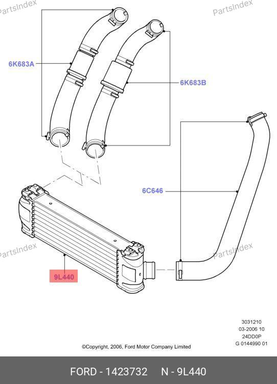 Теплообменник интеркулер 115-140 л.с VALEO — 1423732/ — 1423732/