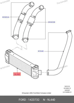 Теплообменник интеркулер 115-140 л.с 1423732/ VALEO — 1423732/