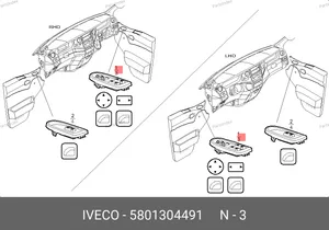 Кнопки стеклоподьемников (вод. сторона) 5801304491 IVECO — 5801304491