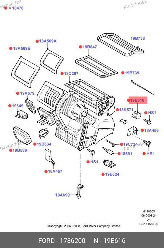 Мотор-редуктор заслонки отопителя Tr14- AV6N 19E616 AA — FORD 1786200 — 1786200