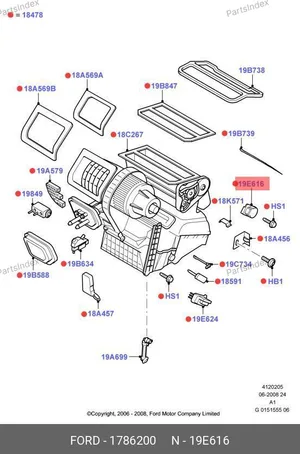 Мотор-редуктор заслонки отопителя Ford Transit Tr14 1786200 FORD — 1786200