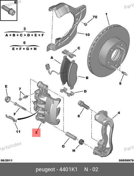 Суппорт тормозной передний (без скобы), правый — SAMPART SMP 4401.K1 — SMP 4401.K1