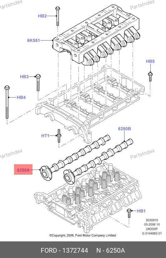 Вал распределительный выпускной 9C19 6A273 AA — JMC 1372744 1545166 — 1372744 1545166