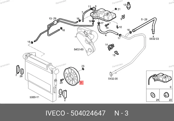 Крыльчатка вентилятора (11 лопастей) 504024647 IVECO — 504024647