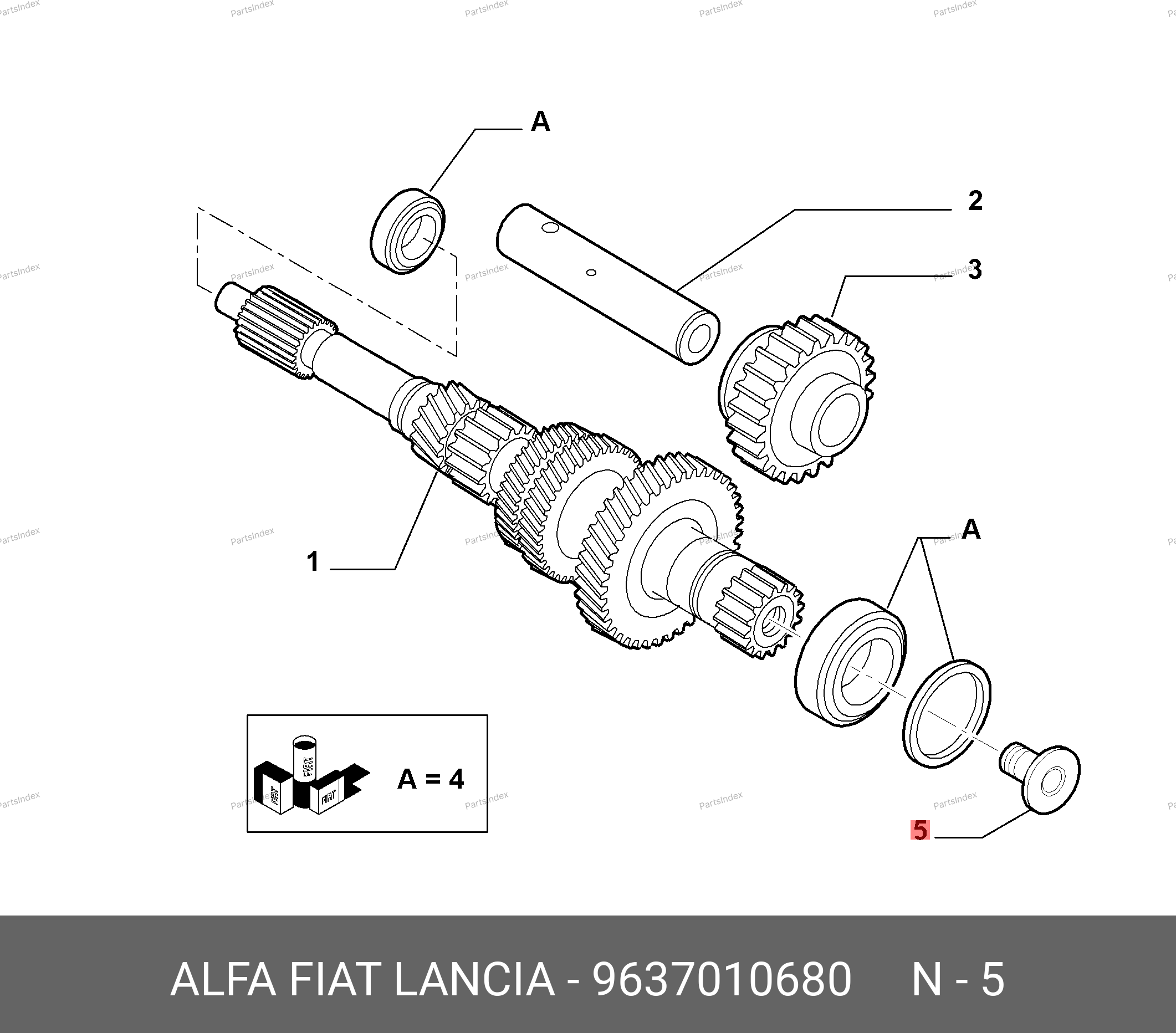 Болт фиксации первичного вала КПП — FIAT 9637010680 — 9637010680