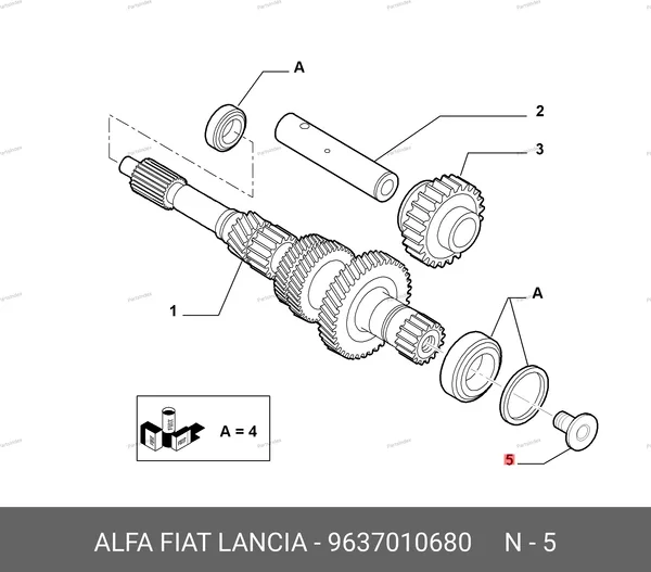 Болт фиксации первичного вала КПП Peugeot Boxer 9637010680 FIAT — 9637010680
