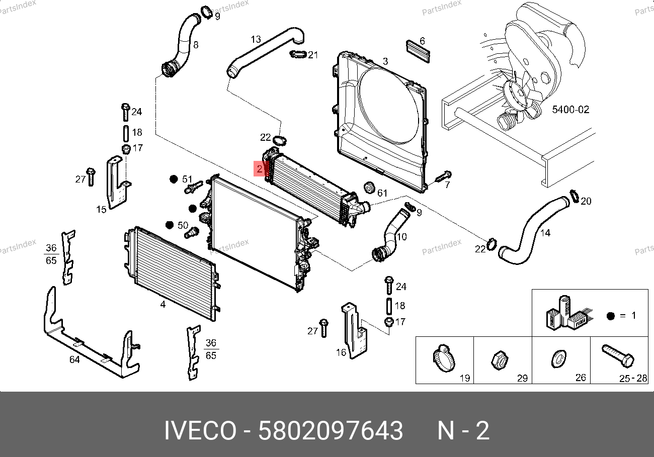 Интеркулер — IVECO 5802097643 — 5802097643