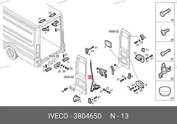 Замок задней левой двери Daily 3804650 IVECO — 3804650