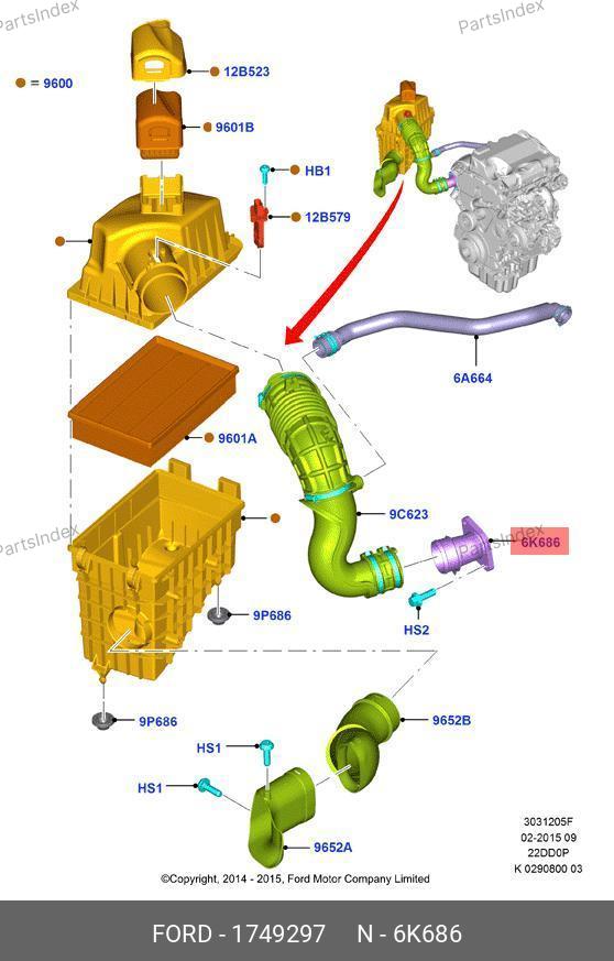 Патрубок-флянец от турбины к гофре TR > 14 — FORD 1749297 — 1749297