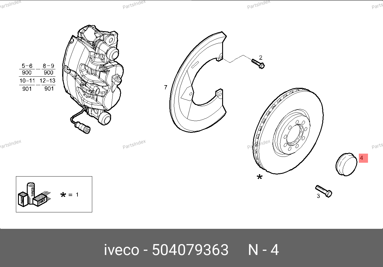 Колпачок гайки передней ступицы — IVECO 504079363 — 504079363