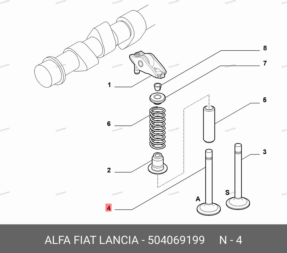 Клапан впускной (Fiat 250) — 504069199 — 504069199