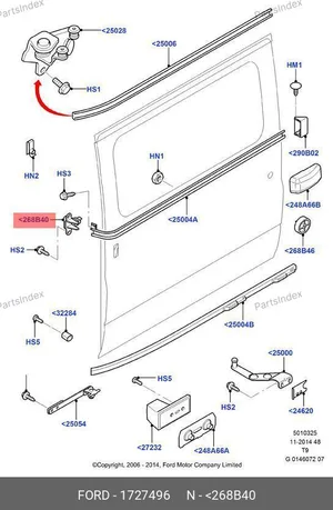 Ролик двери сдвижной средний длинный Ford Transit 1727496 4796305 JMC — 1727496 4796305