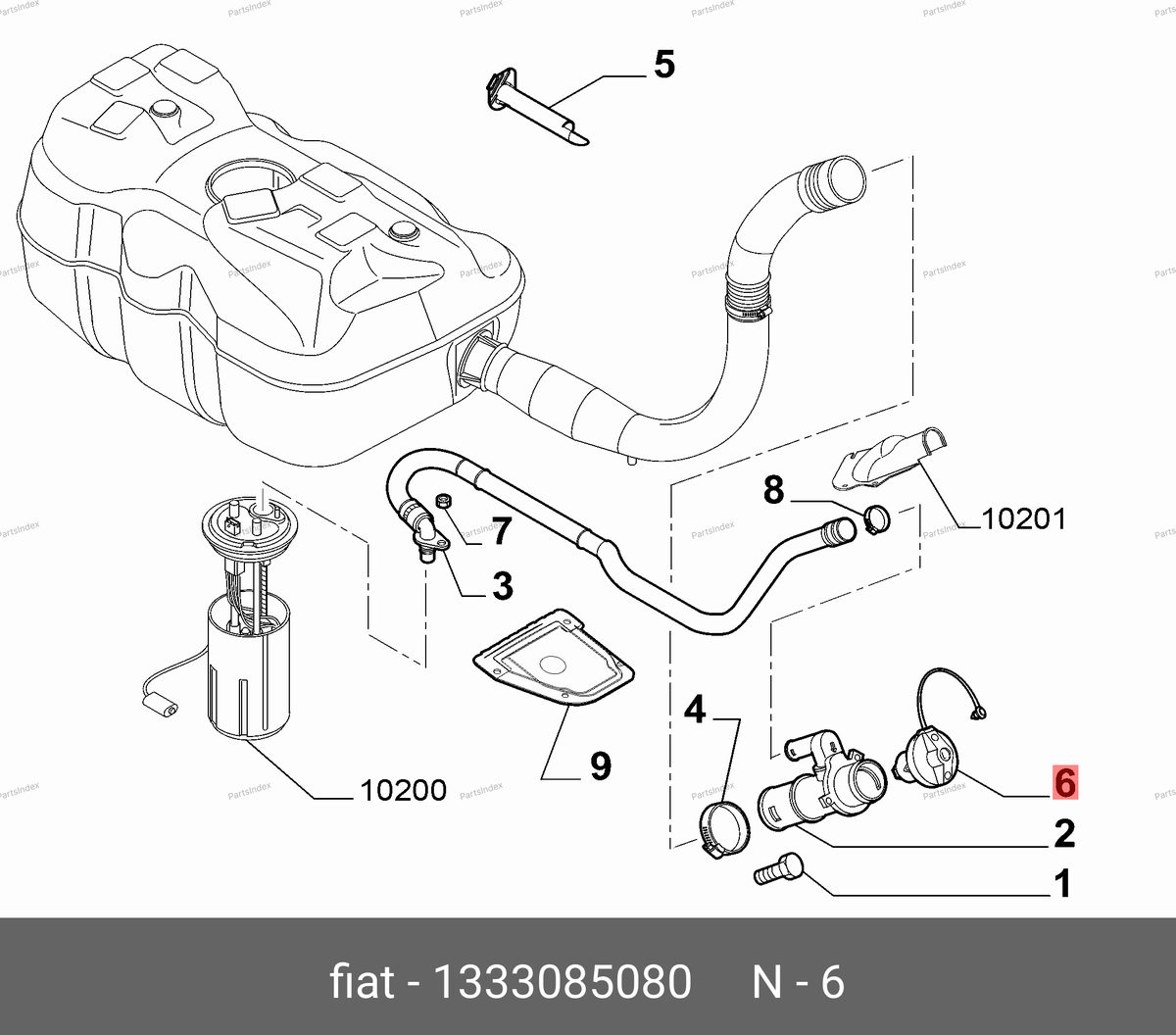 Крышка топливного бака — FIAT 1333085080 — 1333085080