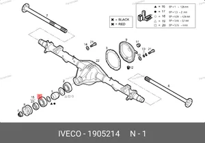 Подшипник дифференциала хвостовика (3.0) наружний 1905214 IVECO — 1905214