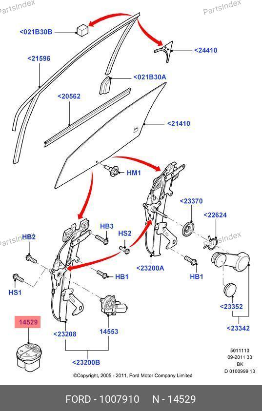 Кнопка стеклоподъемника левая — FORD 1007910 — 1007910