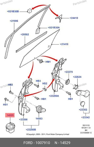 Кнопка стеклоподъемника левая 1007910 FORD — 1007910