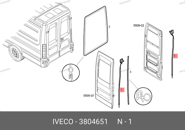 Замок задней правой двери Daily 3804651 IVECO — 3804651