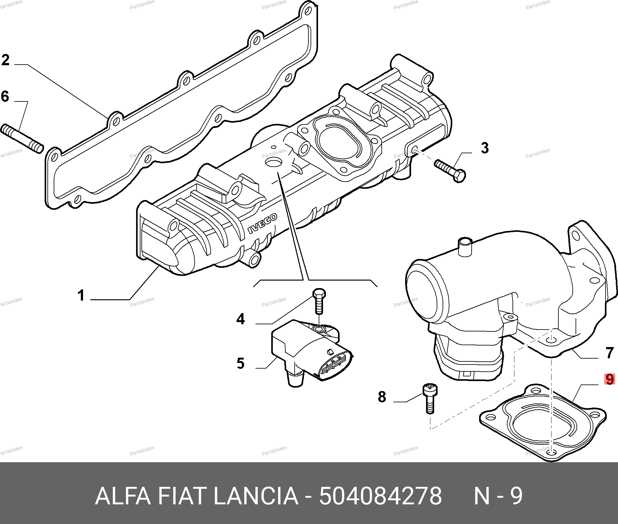 Прокладка дроссельной заслонки (Fiat 250) — 504084278 — 504084278