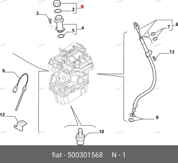 Крышка маслозаливной горловины Fiat (250) SMP 500301568 SAMPART — SMP 500301568