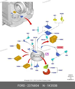 Механизм подъёма запасного колеса Ford Transit Tr14 (Будка) 2376804 FORD — 2376804