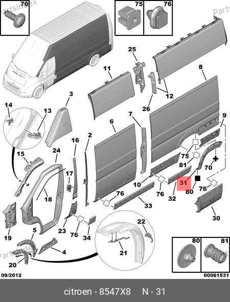 Молдинг арки заднего колеса, левый — SAMPART SMP 8547.X8 — SMP 8547.X8
