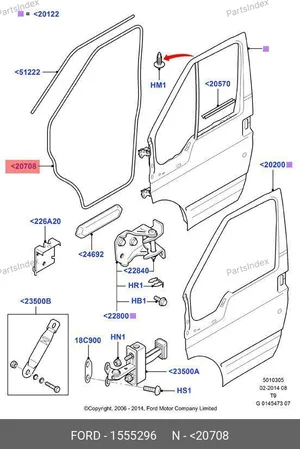 Уплотнение дверного проема Ford Transit (левый/правый) 11-395-023 1555296 FASE — 11-395-023 1555296