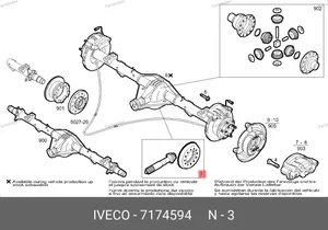 Главная пара редуктора 70с15 (9/41) 7174594 IVECO — 7174594