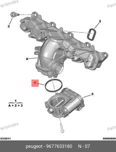 Прокладка (кольцо) на вп. коллектор (Евро-5) — PEUGEOT / CITROËN 9677633180 — 9677633180