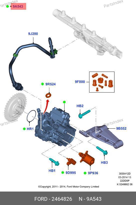 Топливный насос (ТНВД) Ford 2.2 155 л.с. Отосан — 2464826 — 2464826