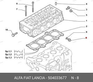 Штуцер трубки подачи масла 504033677 FIAT — 504033677