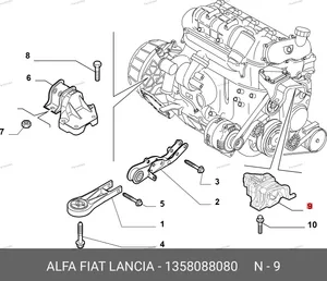 Подушка двигателя правая (3.0) 1358088080 FIAT — 1358088080