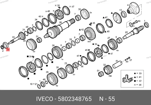 Подшипник КПП Daily (Перв. вала 6 ступ КПП черн.обойма) 5802348765 IVECO — 5802348765