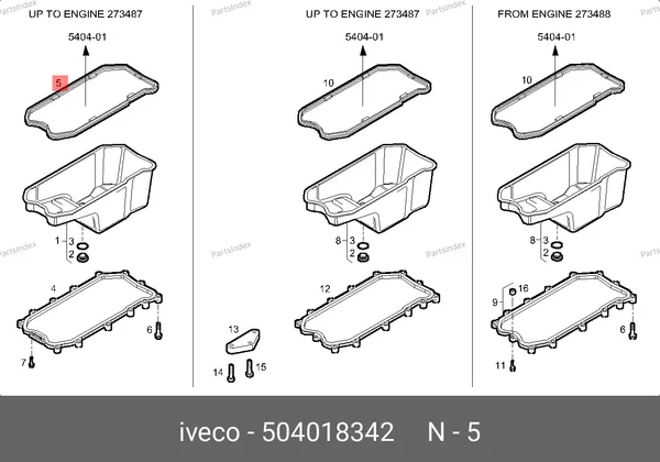 Прокладка маслянного поддона Daily 2.3 (250) 06 504018342 IVECO — 504018342
