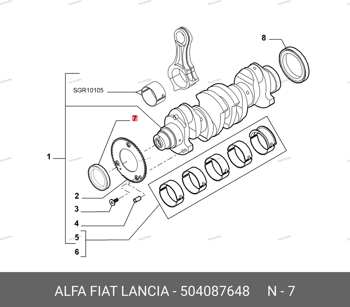 Сальник коленвала передний (Fiat) — 504087648 — 504087648