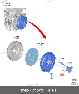 БОЛТ М6*25ММ КРЕПЛЕНИЯ РЦС 2,2 155PS TR > 14 W504756 S303 — Ford 1730073 — 1730073