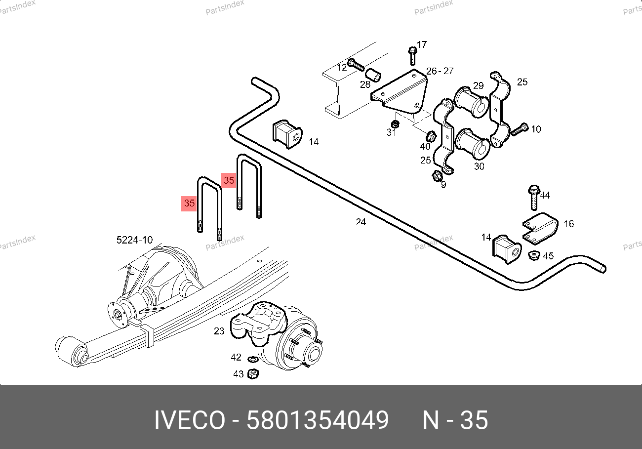 Стремянка рессоры 70с15 — IVECO 5801354049 — 5801354049