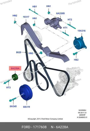 Ролик приводного ремня 155л/с BK3Q 6C344 AВ — STELLOX FOR638 1717608 — FOR638 1717608