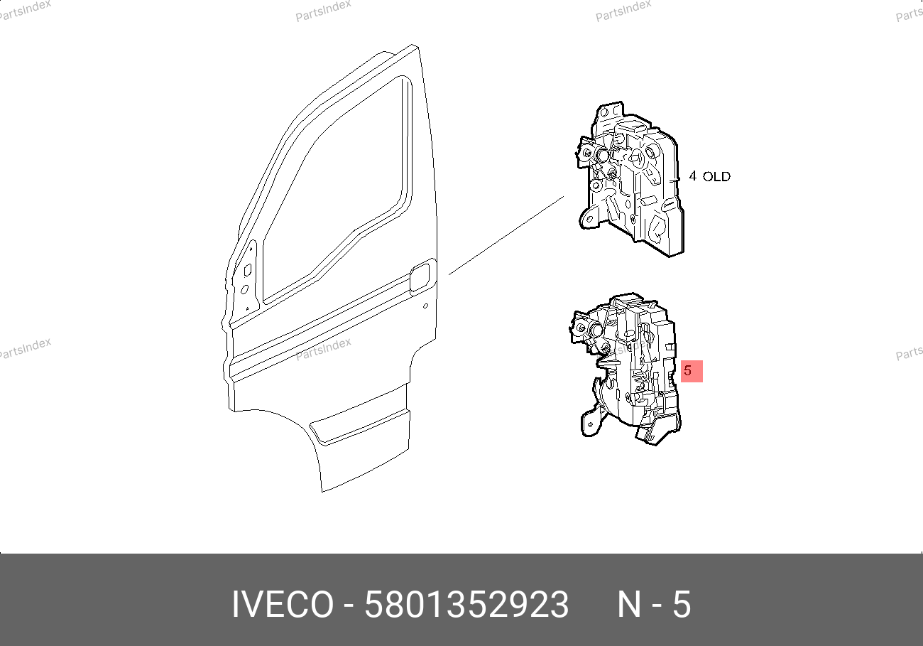 Замок передней двери (вод. ст.) — IVECO 5801352923 — 5801352923